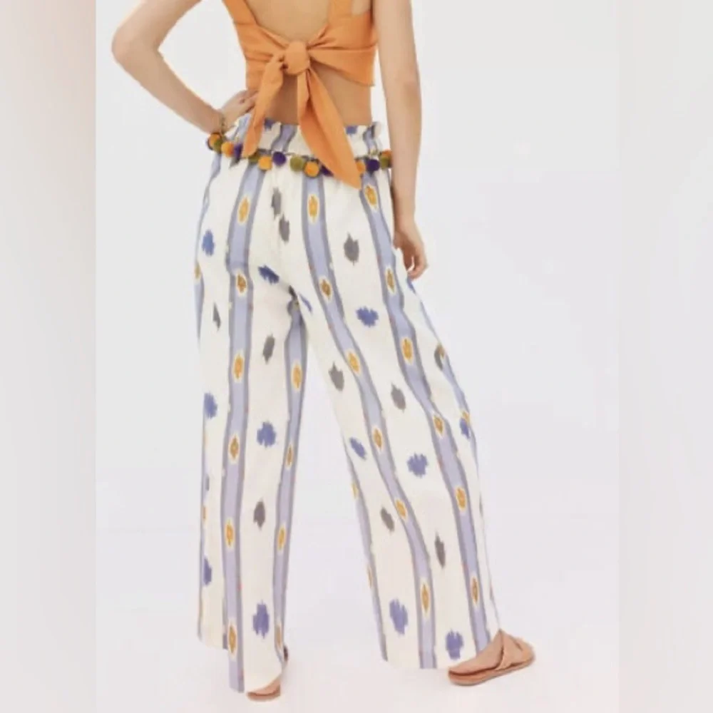NWT Anthropologie Ollari Pom Pom Wide-Leg Pants - Picture 4 of 11